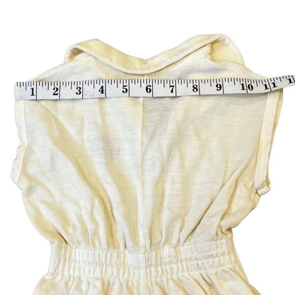 Vintage Girls Ivory Shorts Romper Red & Blue Crest Zip Front - Picture 6 of 9